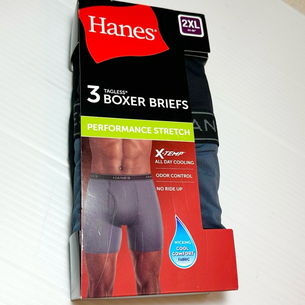 NWT 3PK Hanes Boxer Briefs 2XL